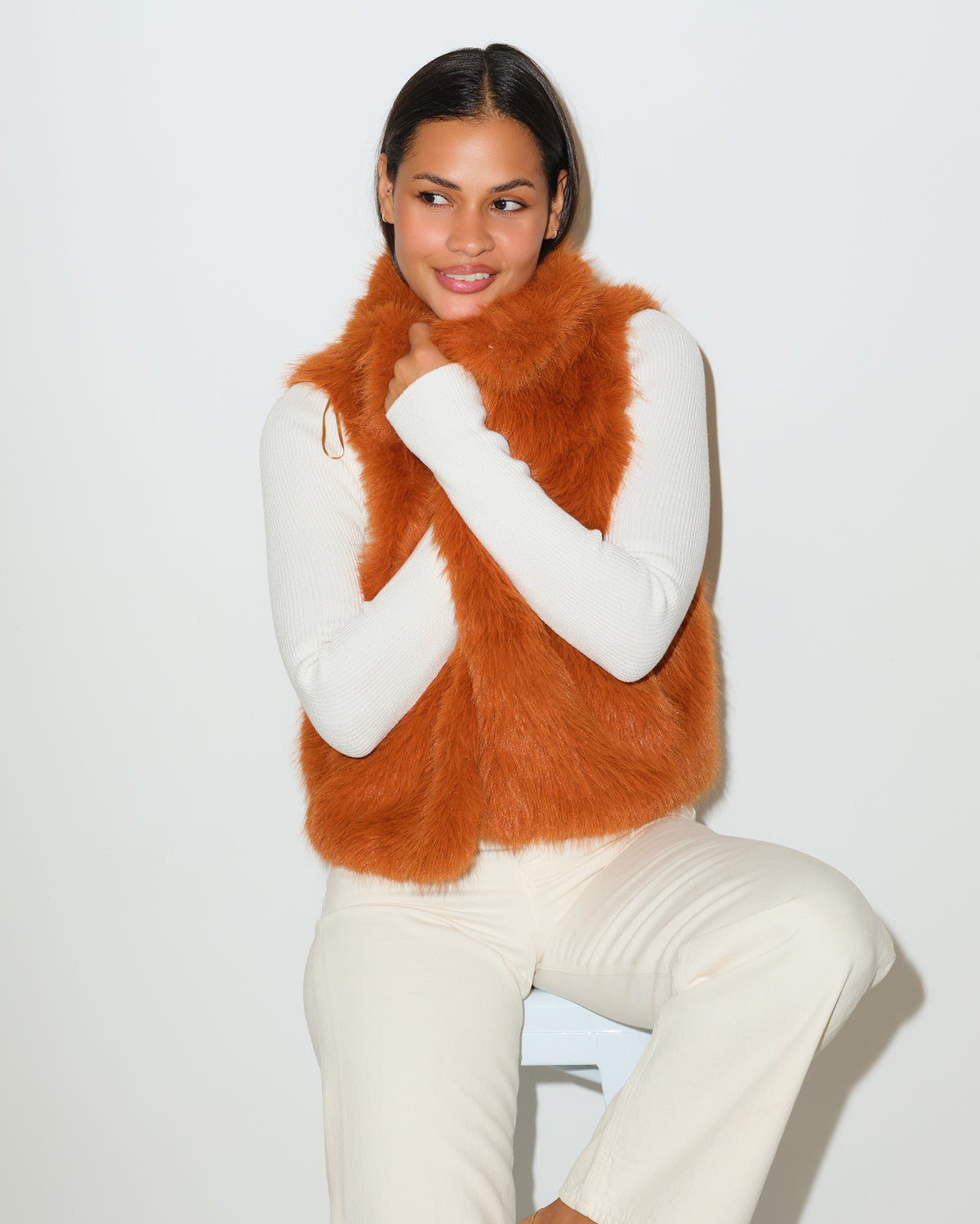 Saddle Faux Fur Vest