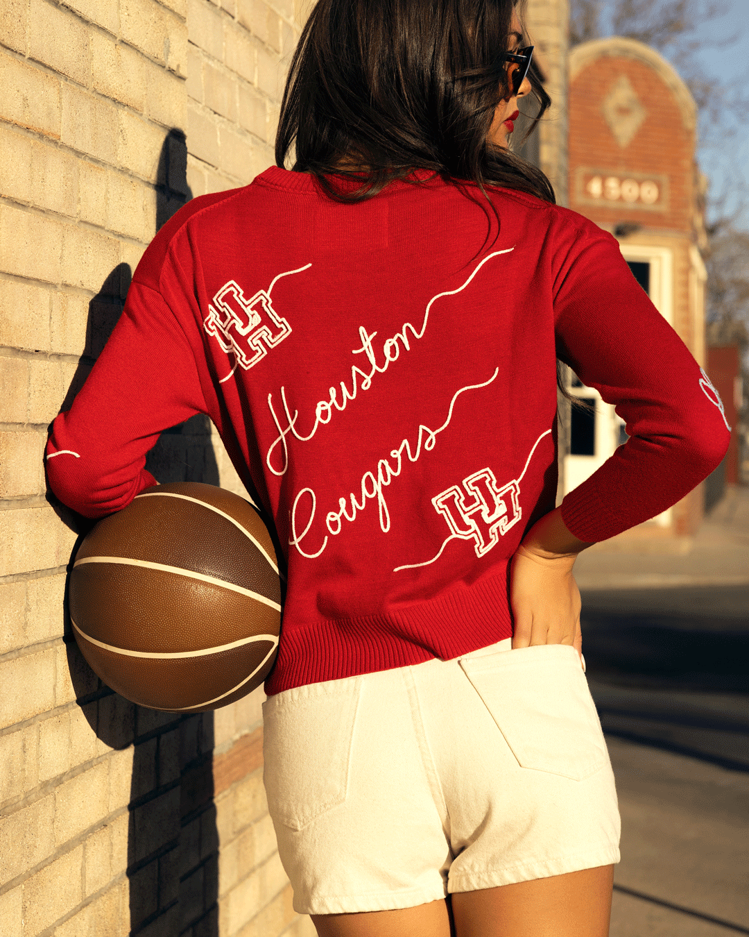 long sleeve red sweater houston cougars perfect for game day, tailgates, and campus wear.