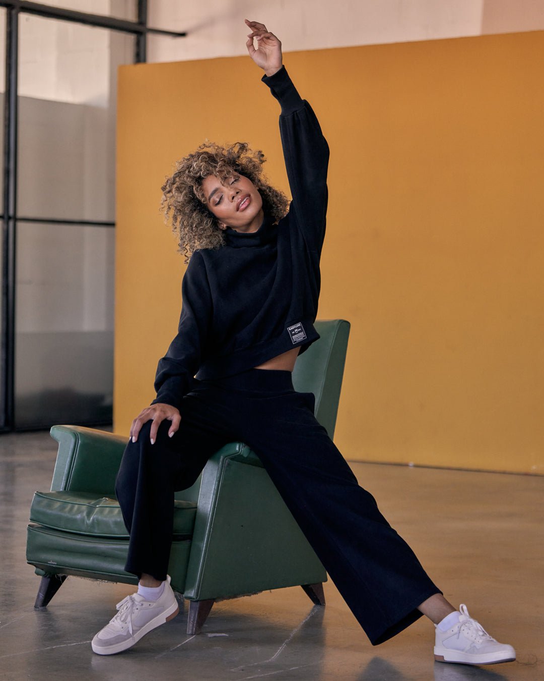 KADYLUXE® woomen's loungewear set in black corduroy