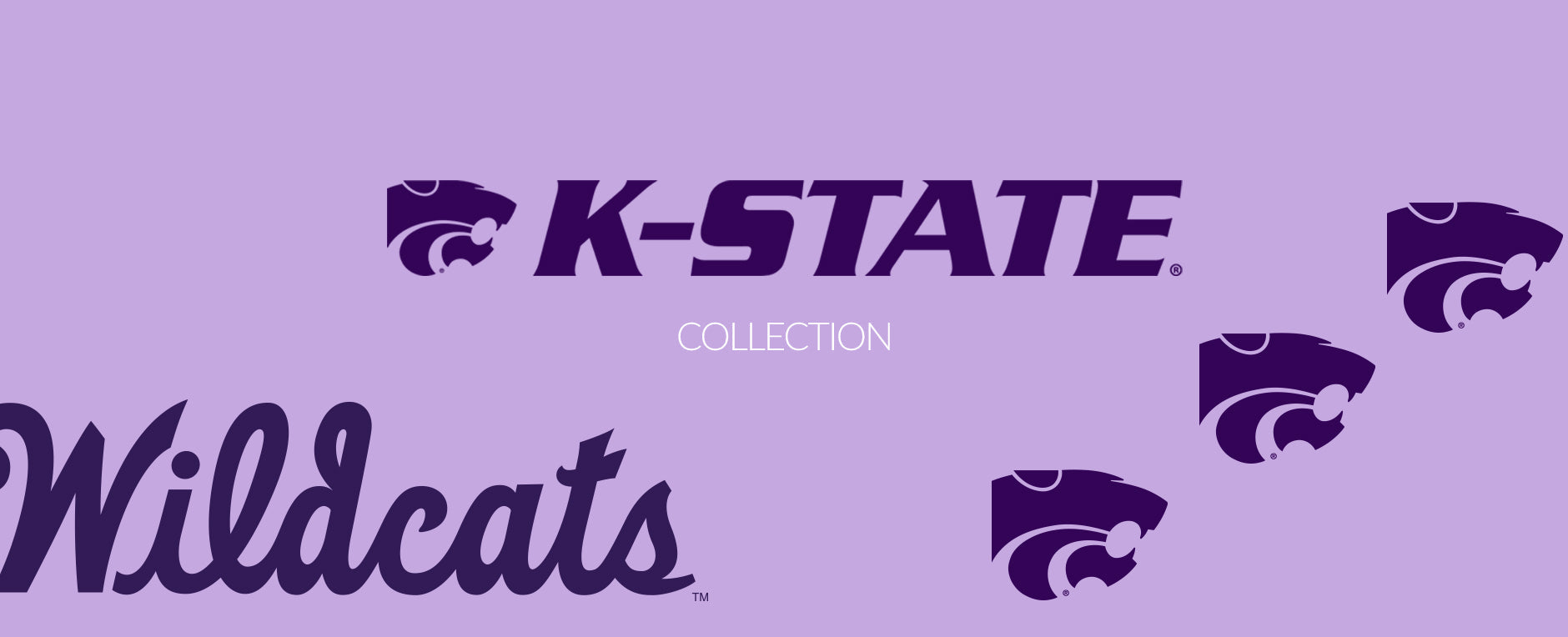 Kansas State Wildcats Banner in purple and lavender colors.