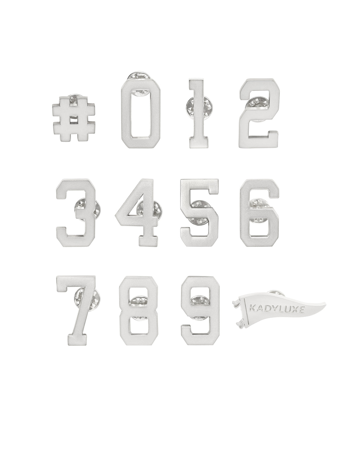 Silver Numbers Pin Pack