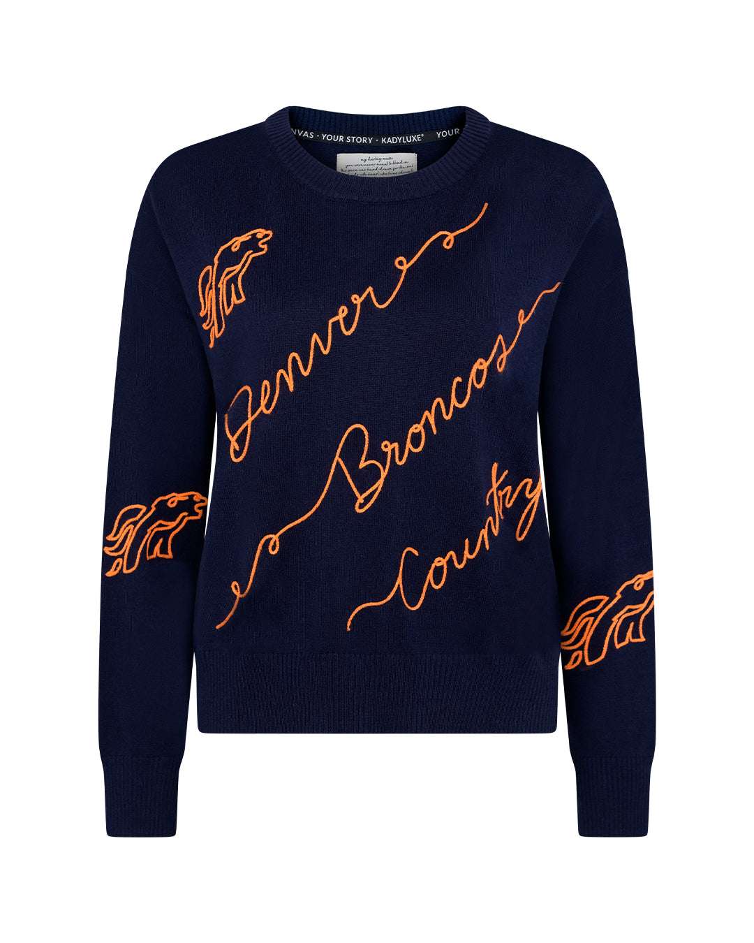 【超希少】ents.Limited Model“Silk Sweatshirt” Denver Broncos Love Letter Sweater | KADYLUXE