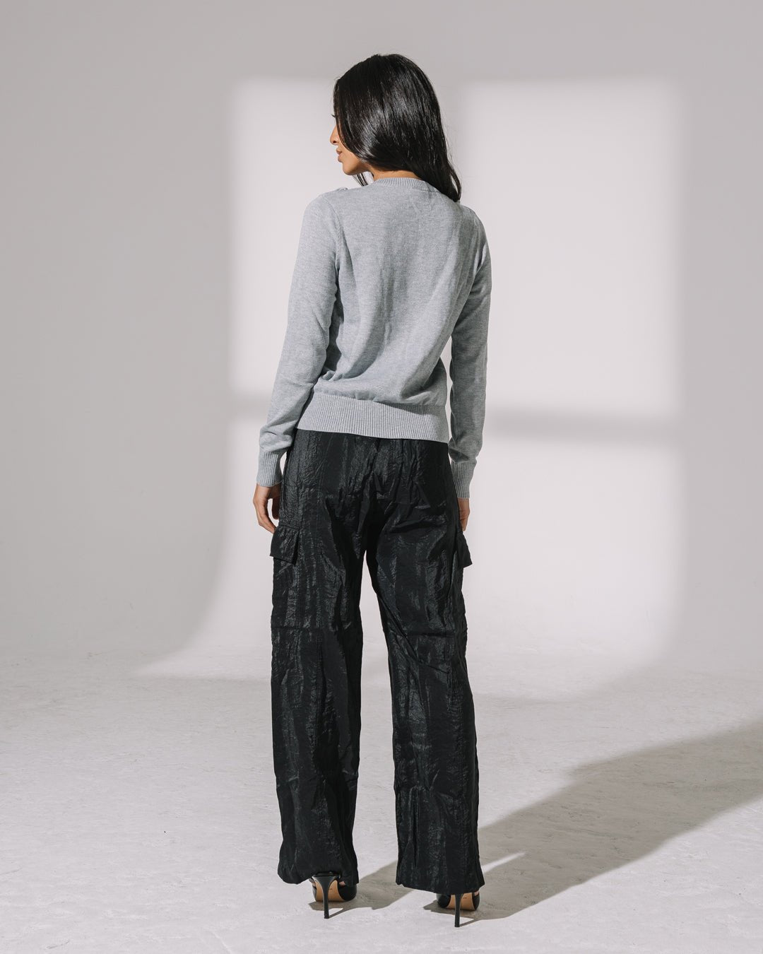 Silver fringe sparkle sweater with Dallas Cowboys star logo, perfect for game day or festive fan style.