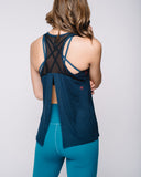 A Versatile Tank That Can Be Worn 3 Ways: Open, Tied In A Knot or Tucked  Mesh Backside Panel Detail