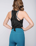 A Versatile Tank That Can Be Worn 3 Ways: Open, Tied In A Knot or Tucked Mesh Backside Panel Detail