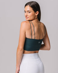 KADYLUXE® Michigan State Spartans womens cami bra in evergreen back view.