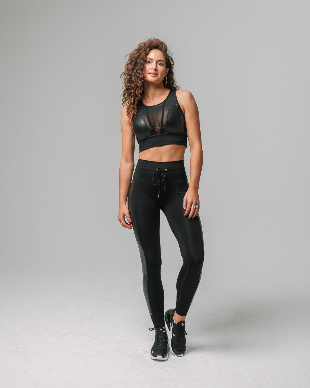 KADYLUXE® recycled faux leather legging in black front view